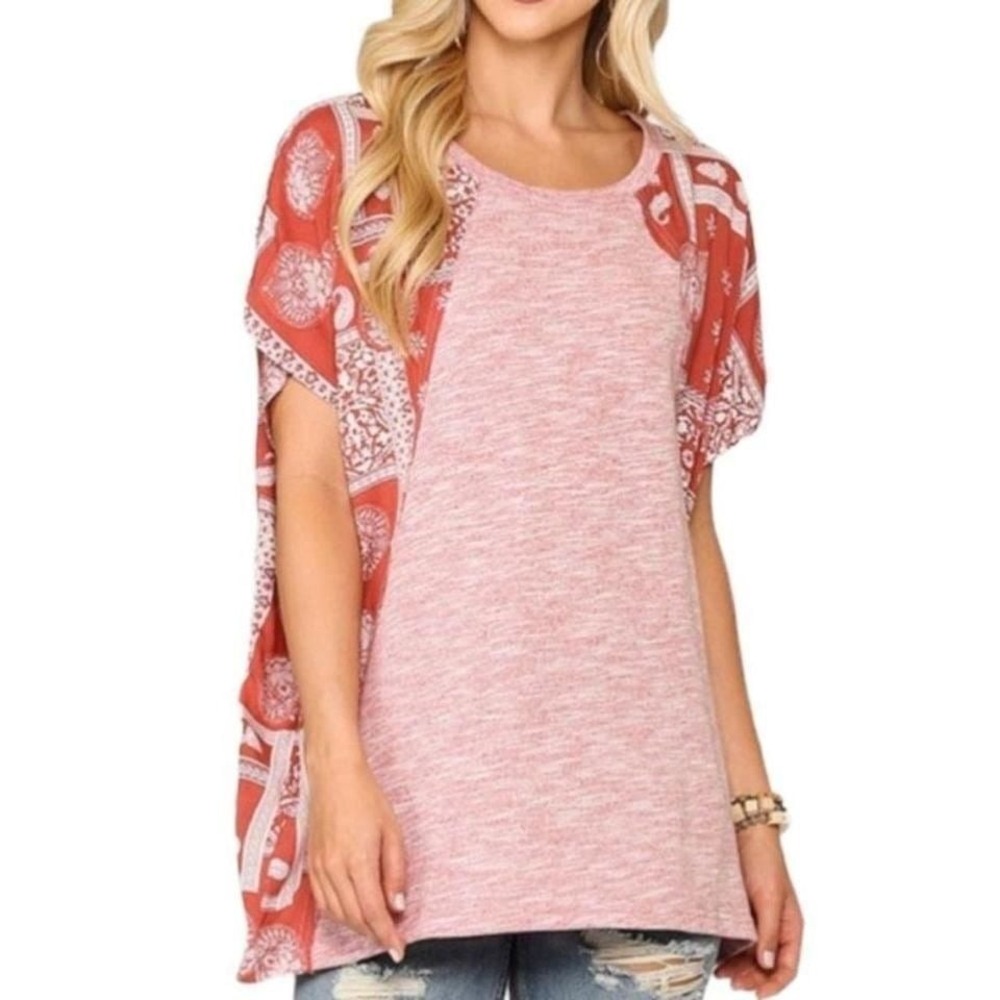 NWT Gigio red colors boho blouses size M‎ oversized